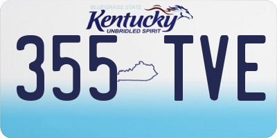 KY license plate 355TVE