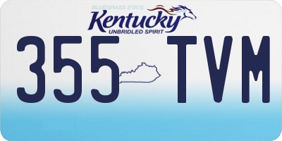 KY license plate 355TVM