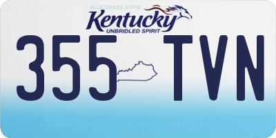 KY license plate 355TVN