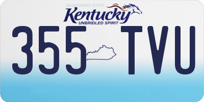 KY license plate 355TVU