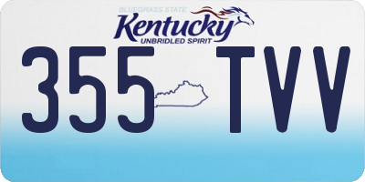 KY license plate 355TVV