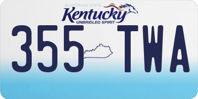 KY license plate 355TWA