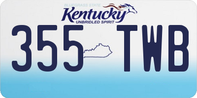 KY license plate 355TWB