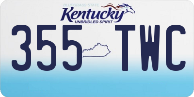 KY license plate 355TWC