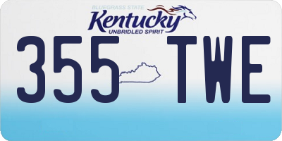 KY license plate 355TWE