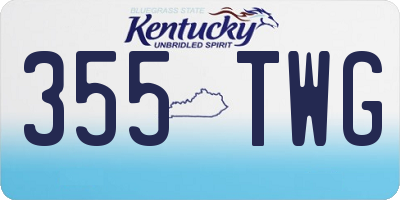 KY license plate 355TWG