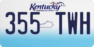 KY license plate 355TWH