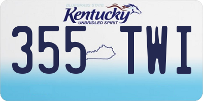 KY license plate 355TWI