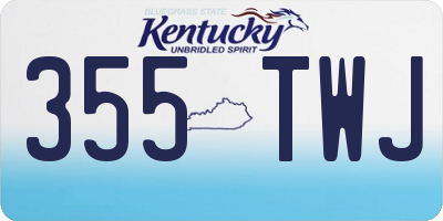 KY license plate 355TWJ