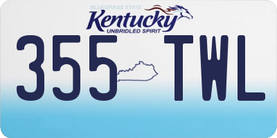 KY license plate 355TWL