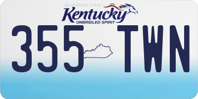 KY license plate 355TWN