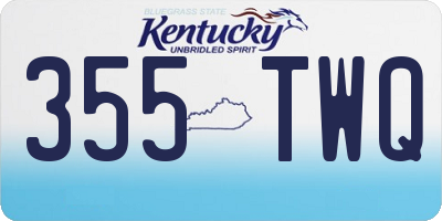 KY license plate 355TWQ