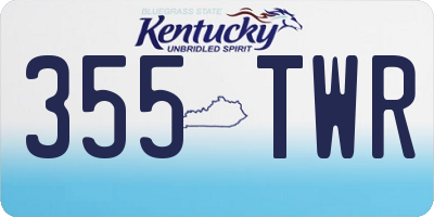 KY license plate 355TWR