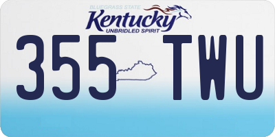 KY license plate 355TWU