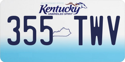 KY license plate 355TWV
