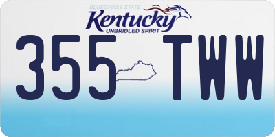 KY license plate 355TWW
