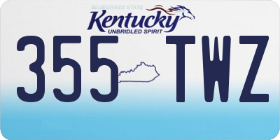 KY license plate 355TWZ