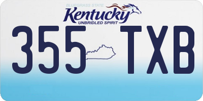 KY license plate 355TXB