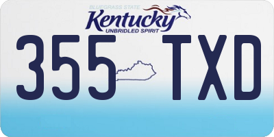 KY license plate 355TXD