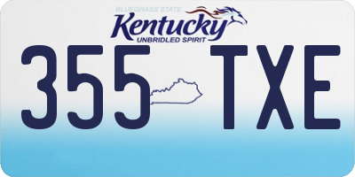 KY license plate 355TXE