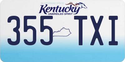 KY license plate 355TXI