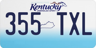 KY license plate 355TXL