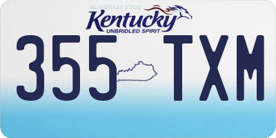 KY license plate 355TXM