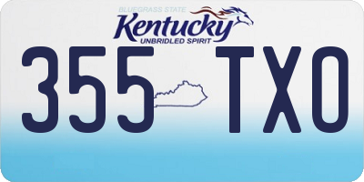 KY license plate 355TXO