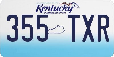 KY license plate 355TXR