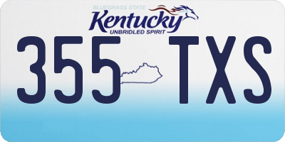 KY license plate 355TXS