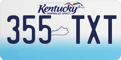 KY license plate 355TXT