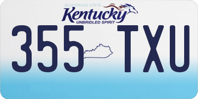 KY license plate 355TXU