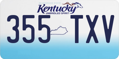 KY license plate 355TXV