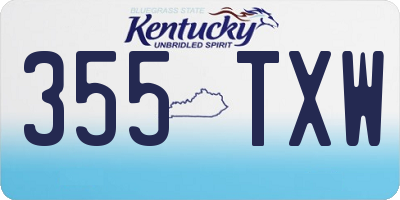 KY license plate 355TXW