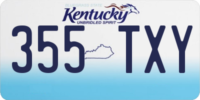 KY license plate 355TXY