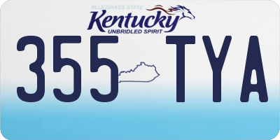 KY license plate 355TYA