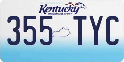 KY license plate 355TYC