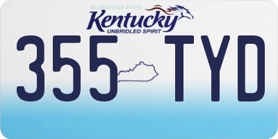 KY license plate 355TYD