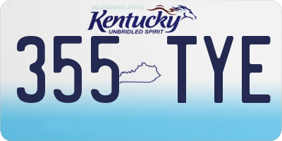 KY license plate 355TYE