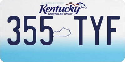 KY license plate 355TYF
