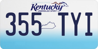 KY license plate 355TYI