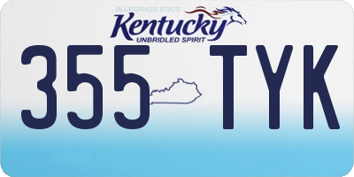 KY license plate 355TYK