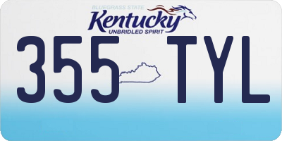 KY license plate 355TYL