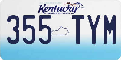 KY license plate 355TYM