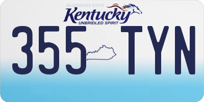 KY license plate 355TYN