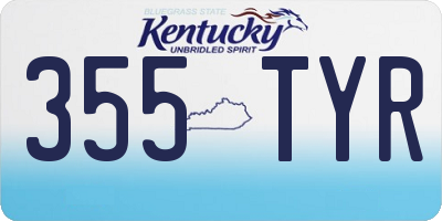 KY license plate 355TYR