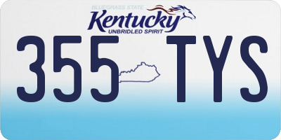 KY license plate 355TYS