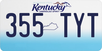 KY license plate 355TYT