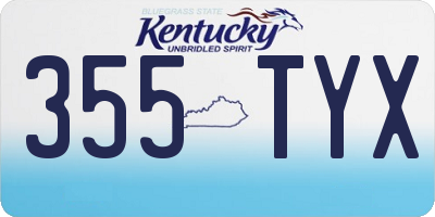 KY license plate 355TYX