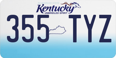 KY license plate 355TYZ